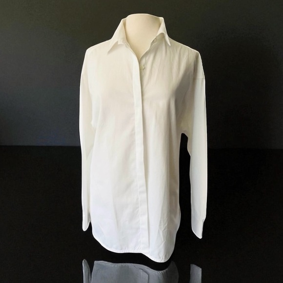 ANN MASHBURN CLASSIC WHITE BUTTON DOWN SHIRT SIZE LARGE
